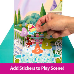 Stickers decorate the play scene to extend storylines with the Ariel doll