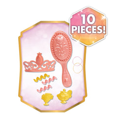Belle styling head featuring Mrs. Potts barrettes for decorative styling