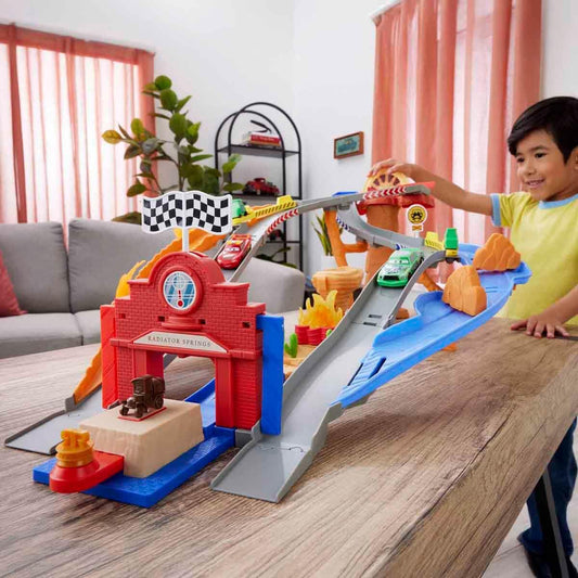 Disney Princess Cars Lightning McQueen at the race start for adventurous play