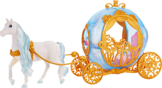 Disney Princess Cinderella carriage with gold details for imaginative play.
