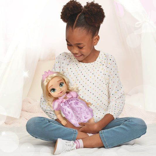 Rapunzel outfit with foil print details for storytelling sparkle