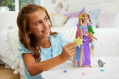 Frying pan brush included for easy styling sessions with Rapunzel.