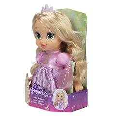 Includes Rapunzel doll, bottle, and tiara for complete set