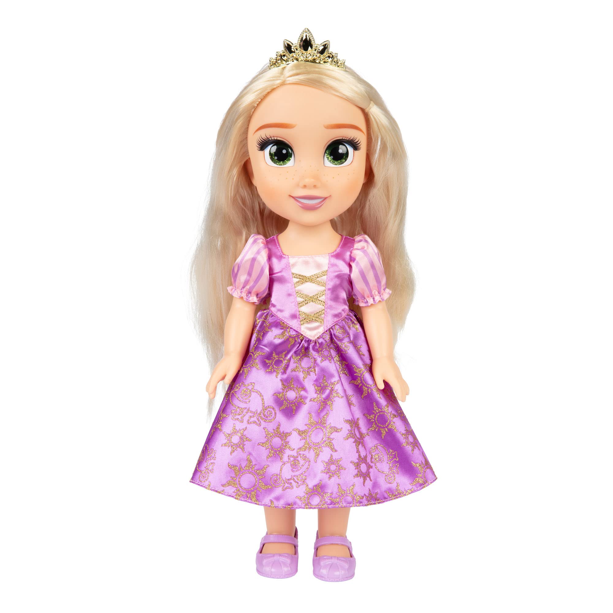 Rapunzel sings phrases during story-inspired play moments