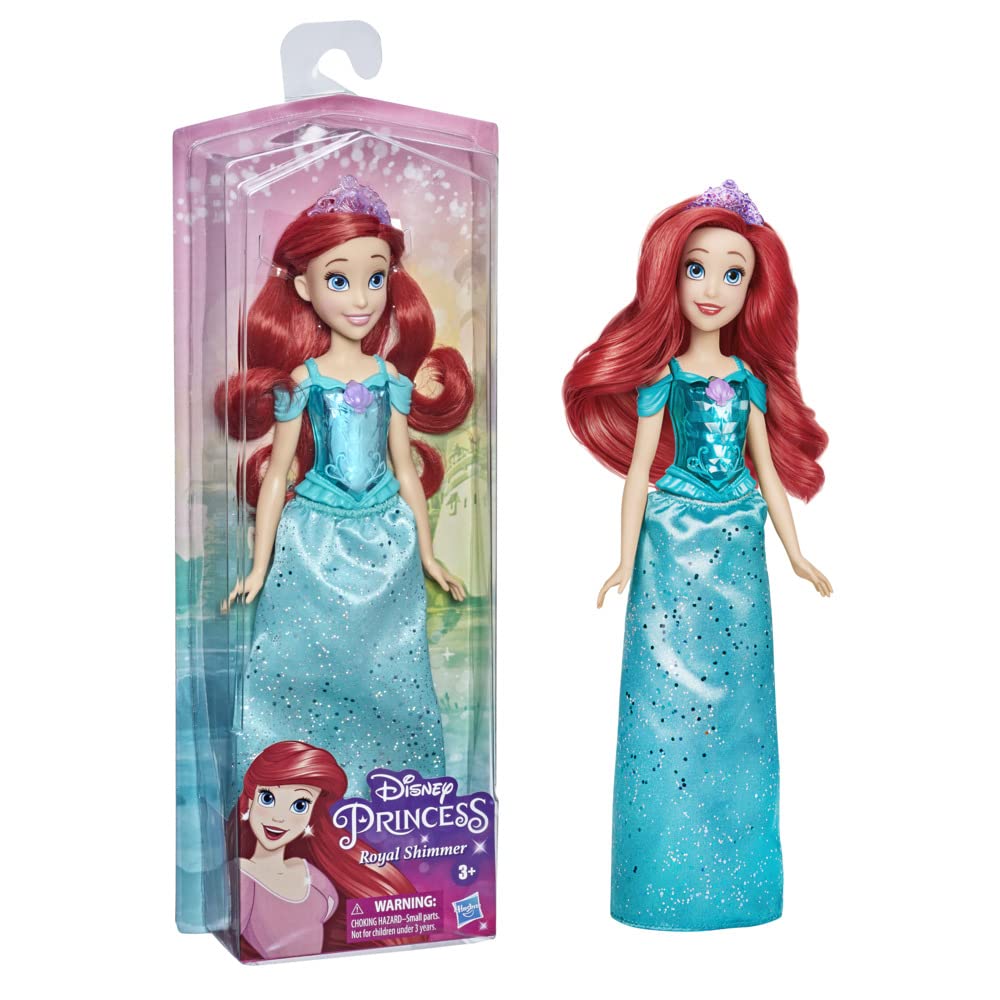 Disney Princess Royal Shimmer Ariel doll wearing skirt and accessories for imaginative play