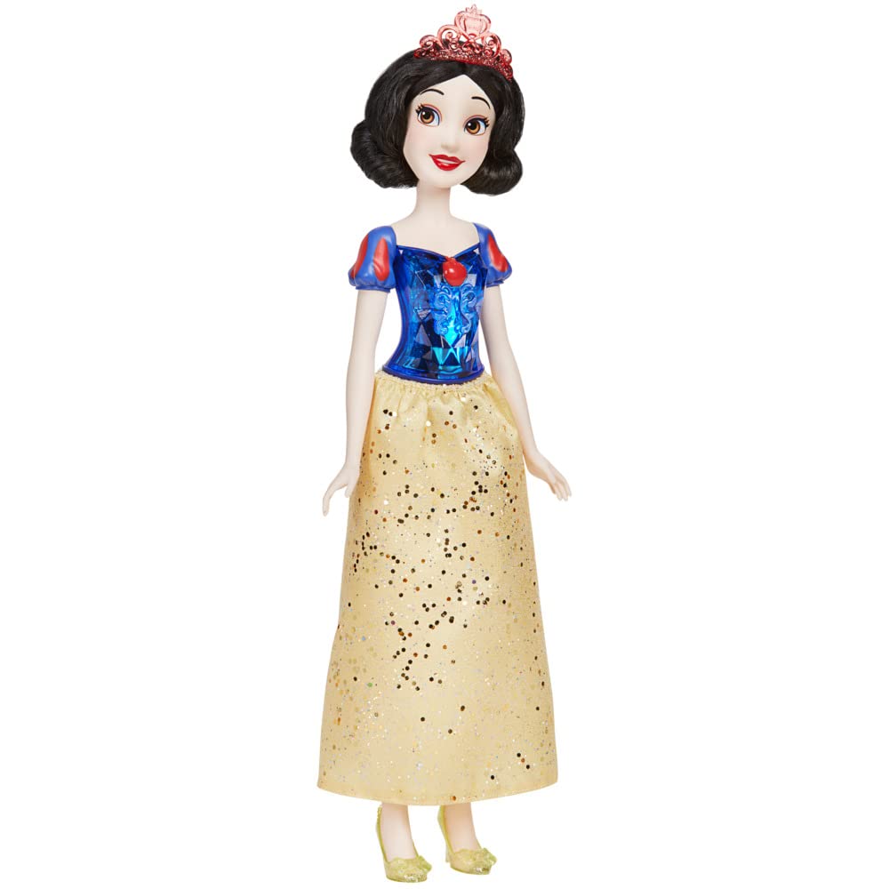 Disney Princess Royal Shimmer Snow White doll with skirt and accessories for imaginative play.