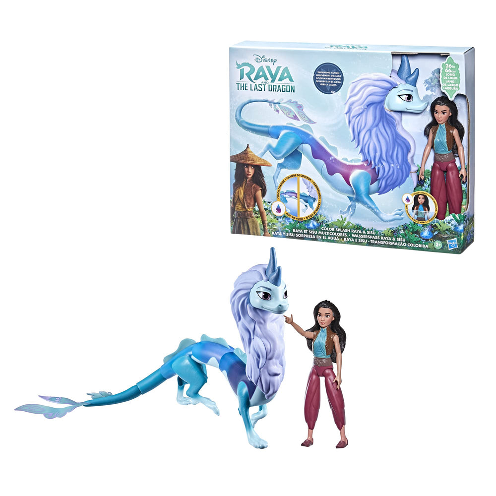 Disney Princess Sisu Dragon Color Splash dragon swimming with swaying tail.