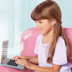 Disney Princess Style keyboard closeup emphasizes responsive, clickable keys for realistic role-play.