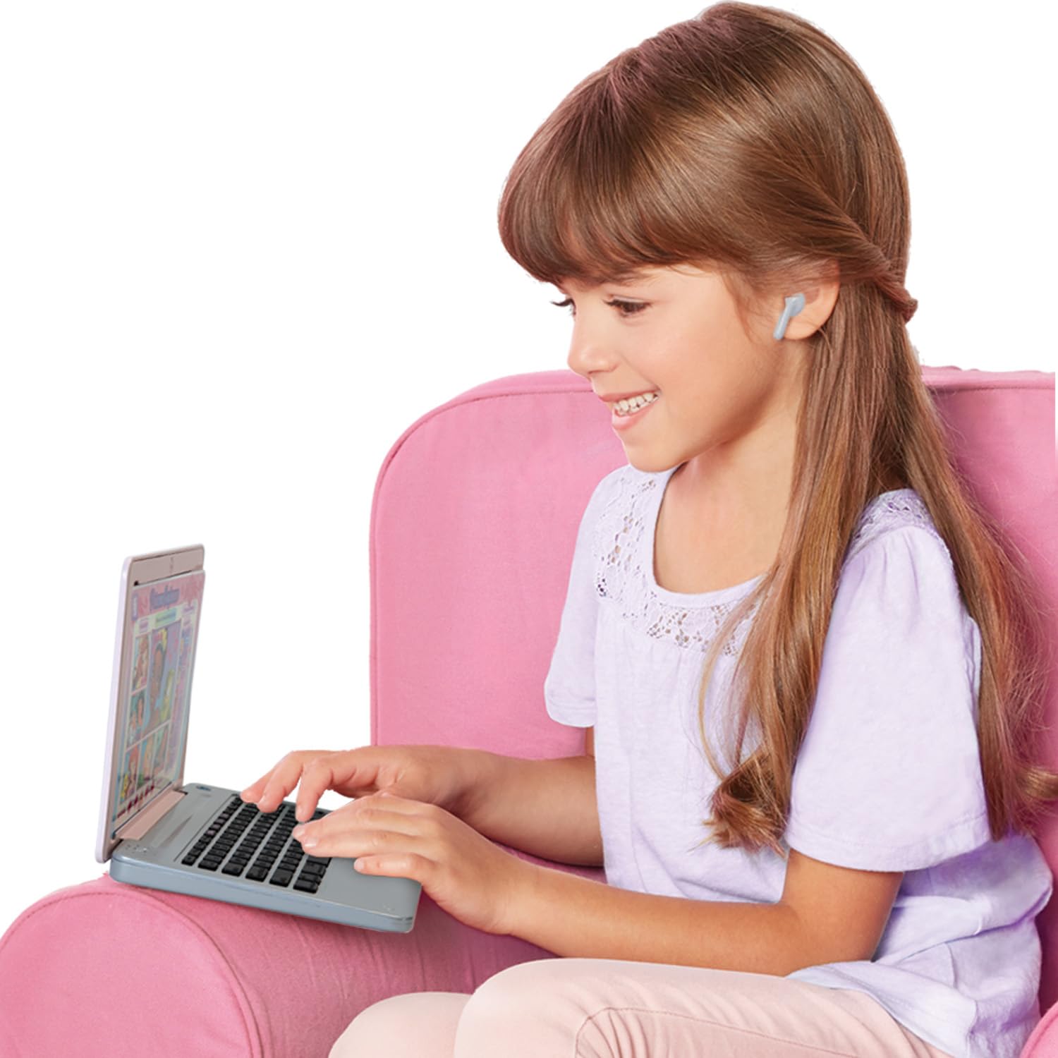 Disney Princess Style laptop front view highlighting sleek design for pretend play.