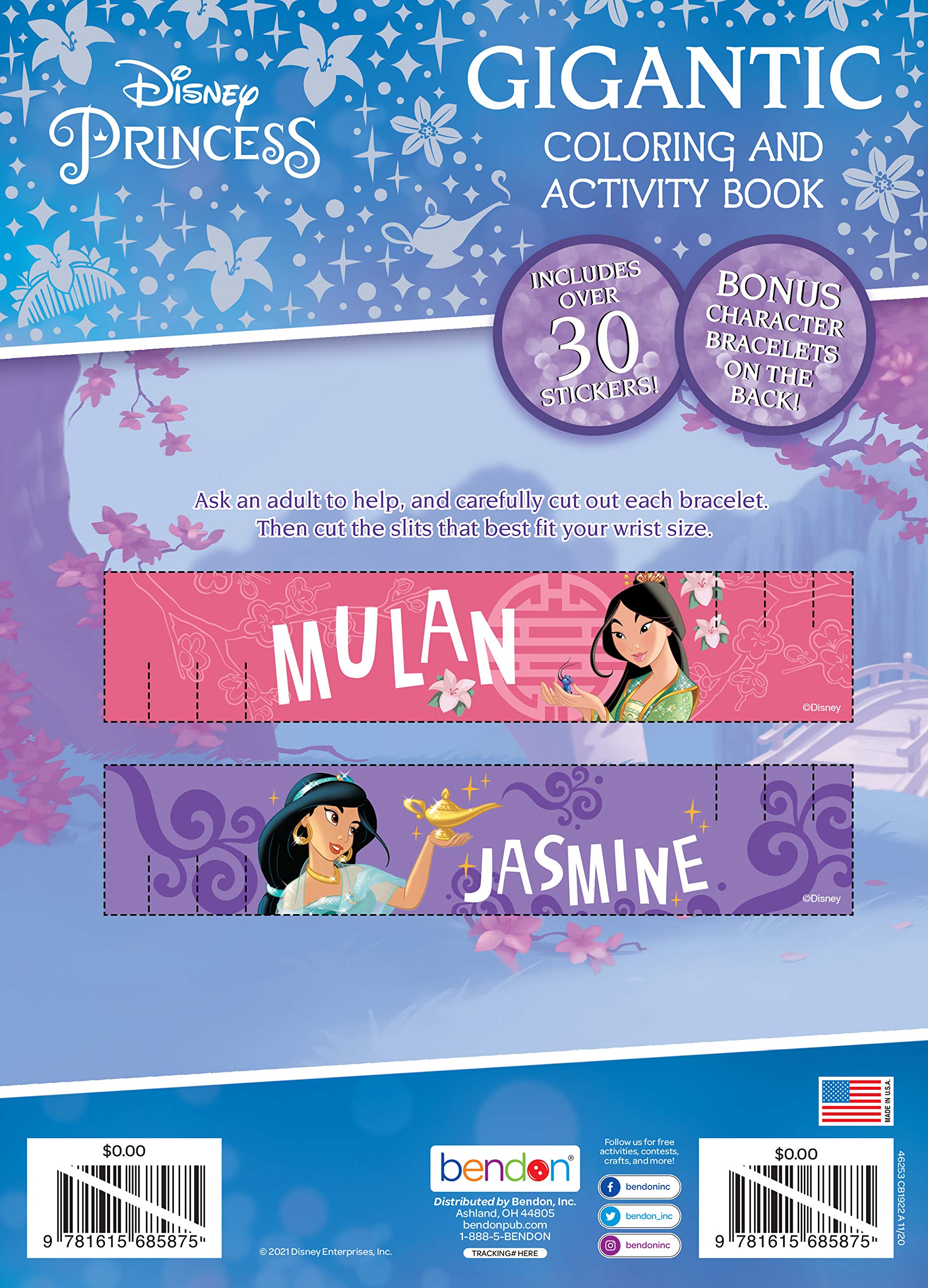 Disney Princess tear-out pages simplify displaying children's finished art.