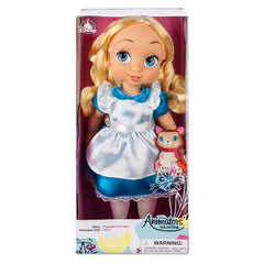 Alice doll's shimmering golden rooted hair adds authentic charm for collectors.