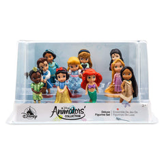 Disney Store Animators' Collection Deluxe Figure Play Set closeup shows toddler princesses for pretend play.
