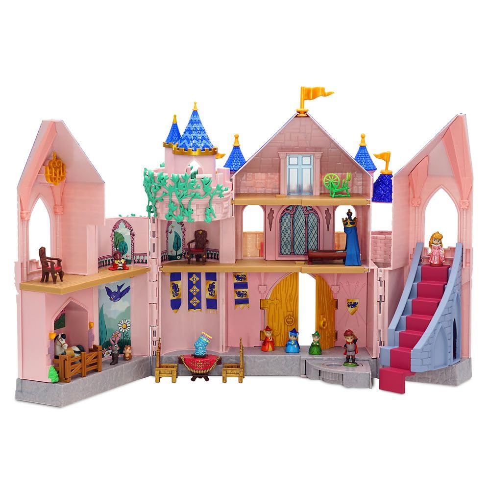 Disney Store Animators' Collection Deluxe Sleeping Beauty Doll House sconces light cozy interiors