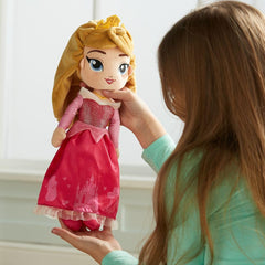 Embroidered features close-up on Aurora plush, safe and durable for toddlers