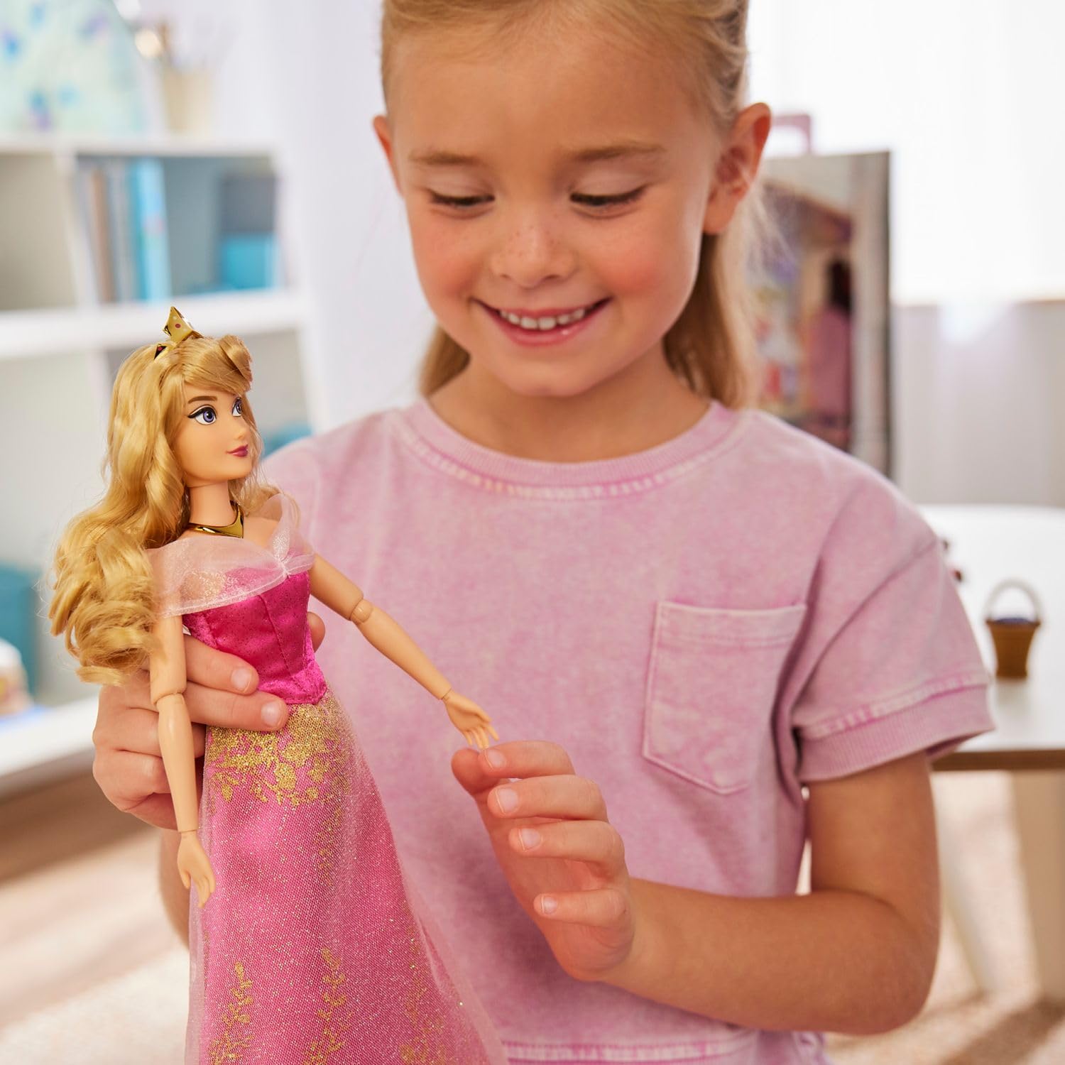 Owl figure accompanies Aurora doll for friendship adventures