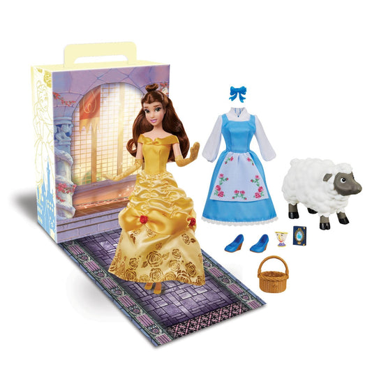 Disney Store Belle Story Doll in satin gown ready for imaginative dress-up and storytelling.