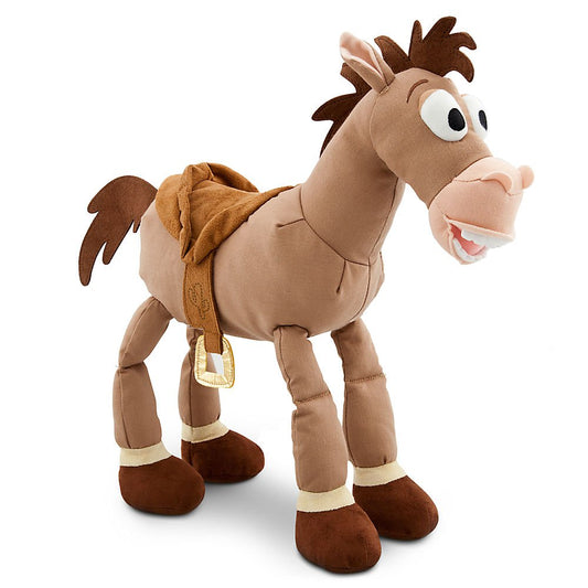 Disney Store Toy Story Bullseye plush, 17-inch size with embroidered name and soft, cuddle-friendly texture.