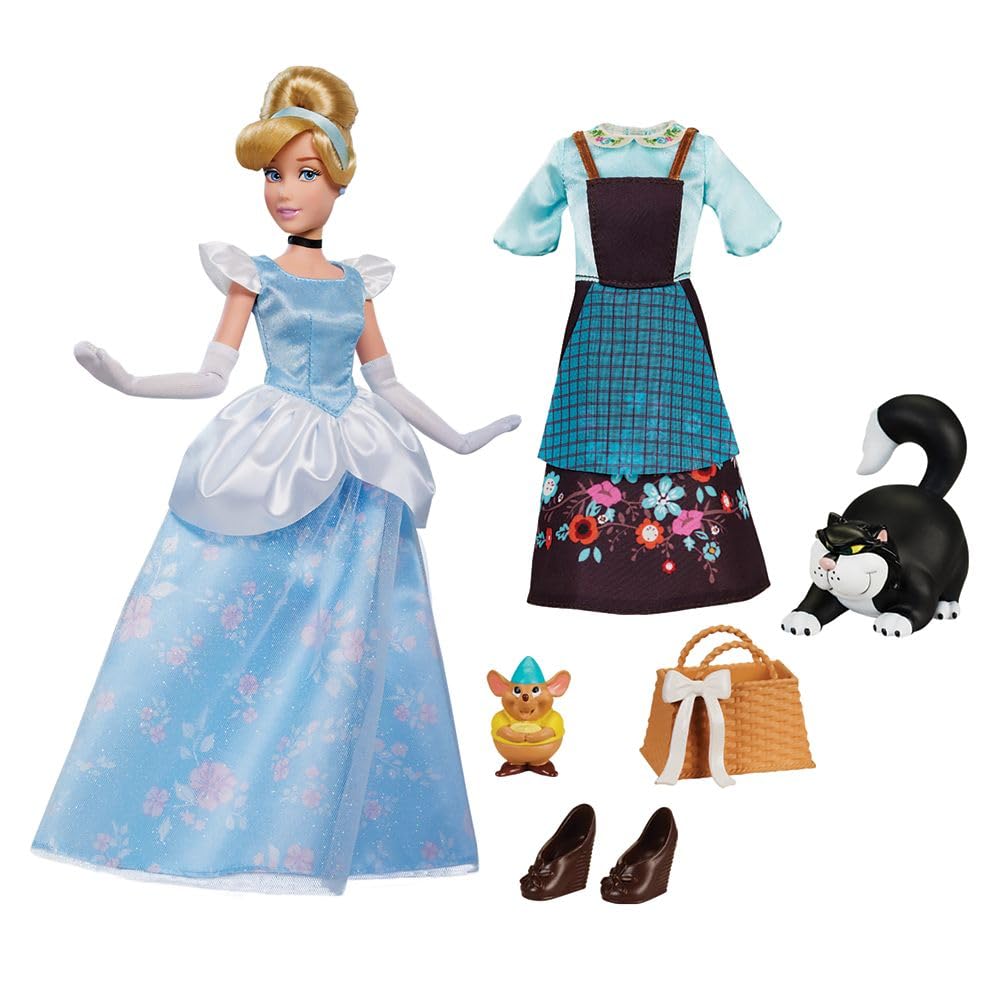 Disney Store Cinderella Story Doll packaging includes coloring book and play space