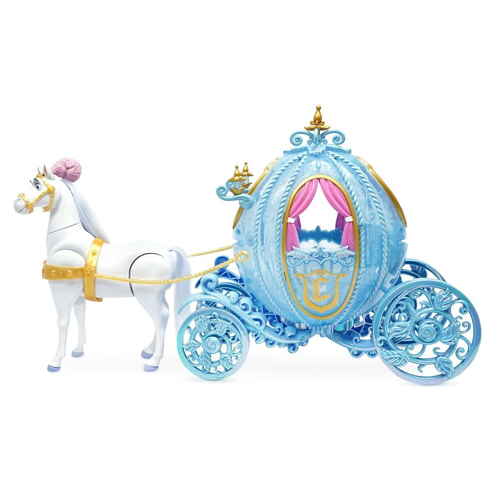 Disney Store Cinderella walking horse action adds lifelike movement to play sessions.