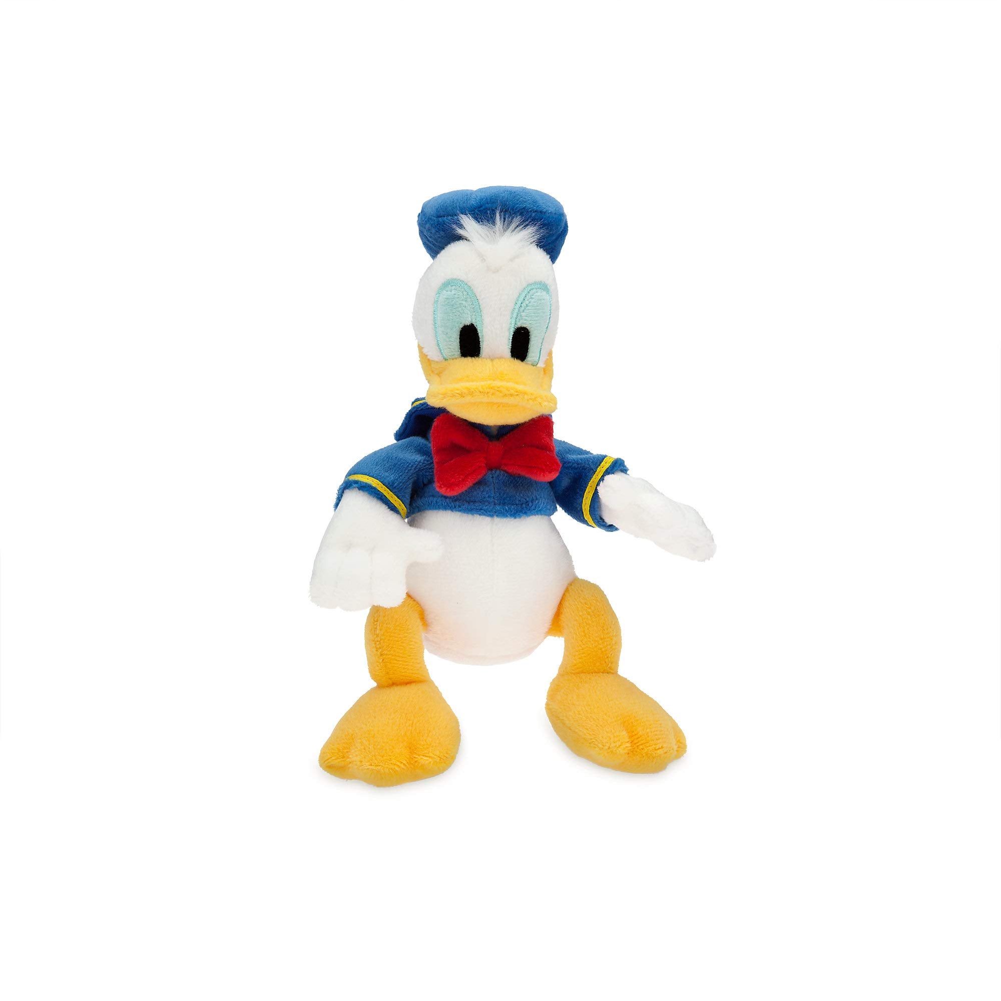Disney Store Donald Duck mini bean bag plush close-up of embroidered features for lasting charm