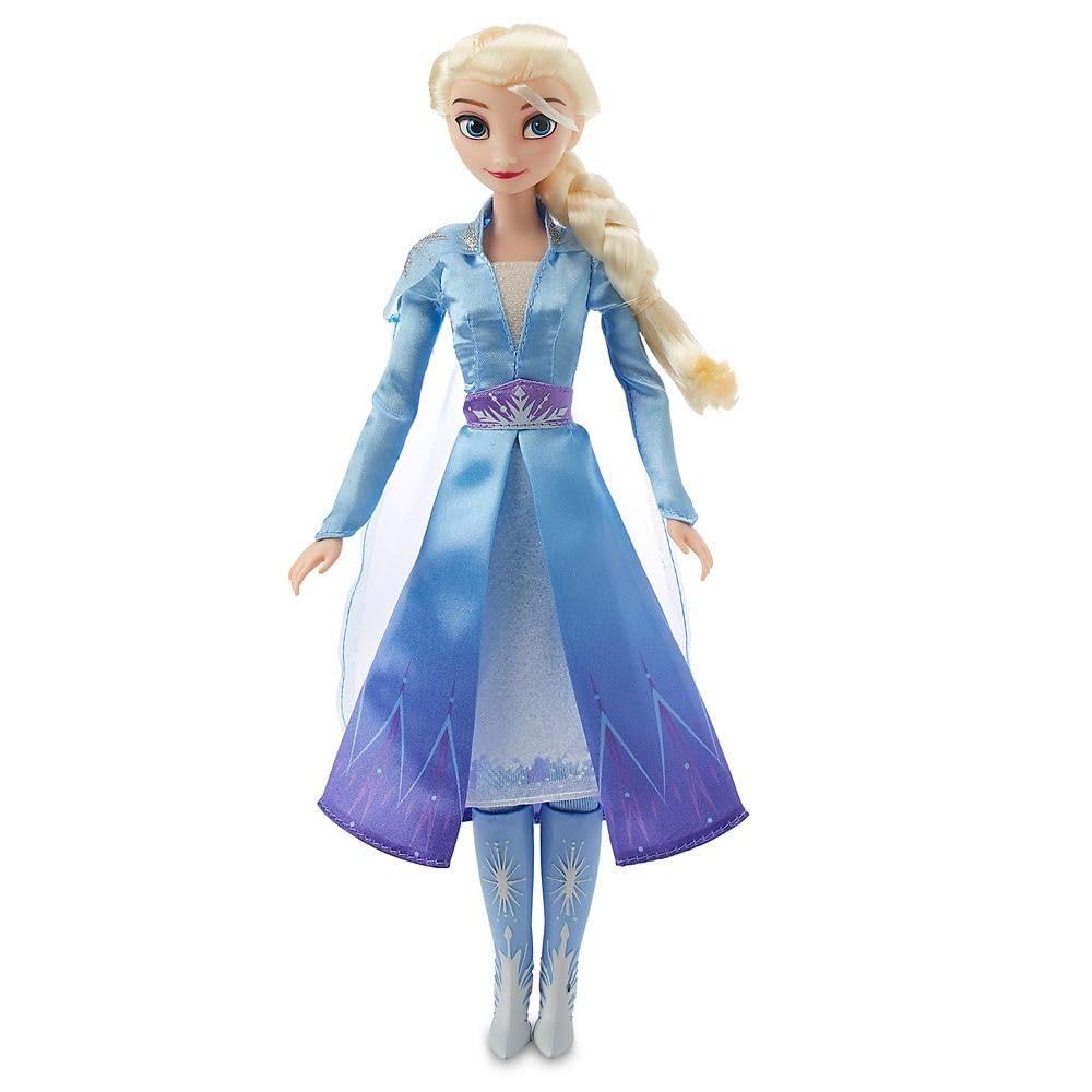 Disney Store Elsa singing doll twirl activates Into the Unknown for magical play.