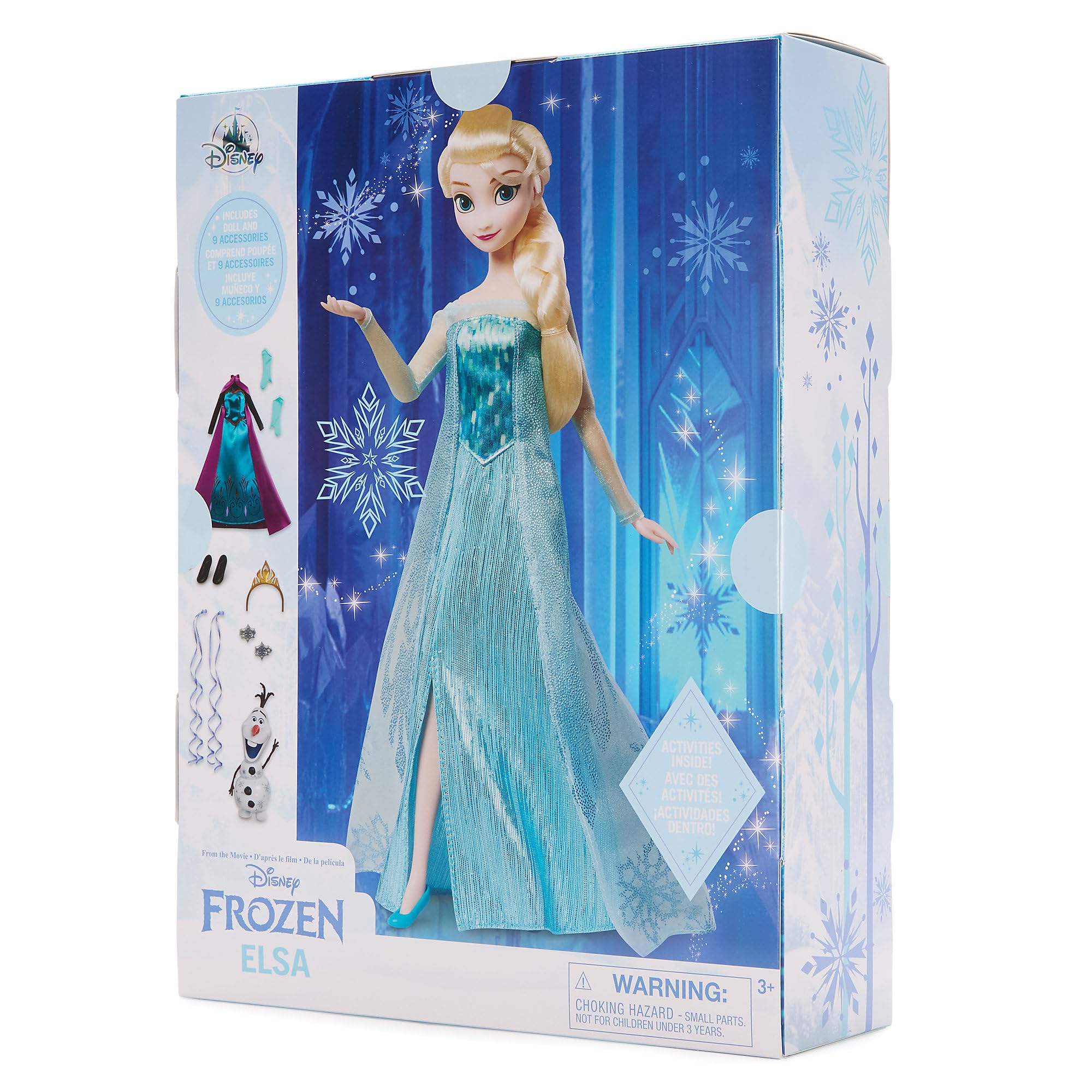 Elsa Story Doll coloring book included for artistic activities.
