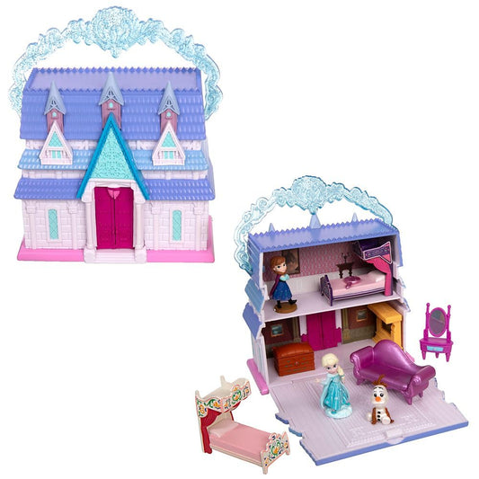 Disney Store Frozen micro toy set with Elsa figure and portable castle for imaginative play
