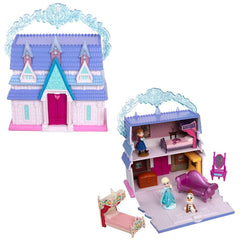 Disney Store Frozen micro toy set with Elsa figure and portable castle for imaginative play