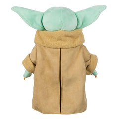 Fuzzy trims enhance Grogu's charm, making it a cute decor accent for nurseries.