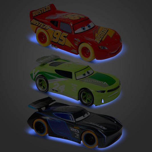 Disney Store Jackson Storm light-up diecast for neon night racing play