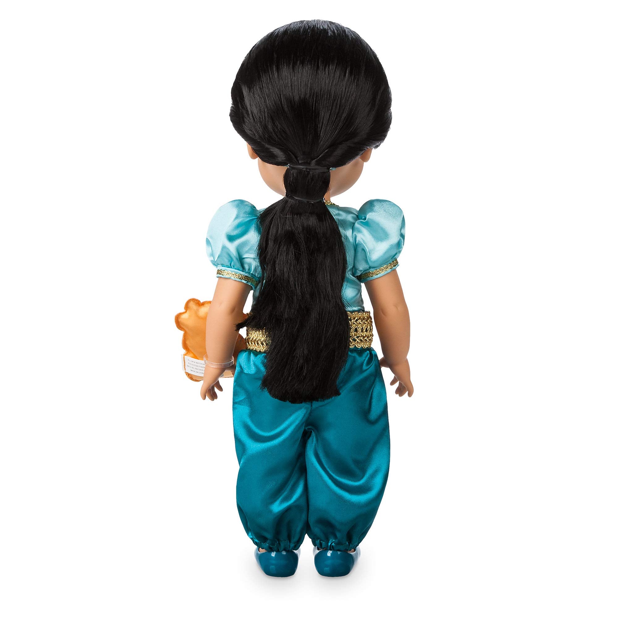 Disney Store Jasmine doll outfit-and-accessories showcase rich colors for gift-ready presentation.