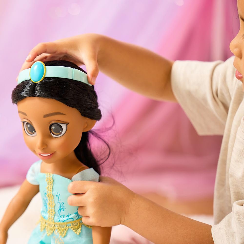 Disney Store Jasmine headband with gemstone complements the detailed costume during pretend adventures.