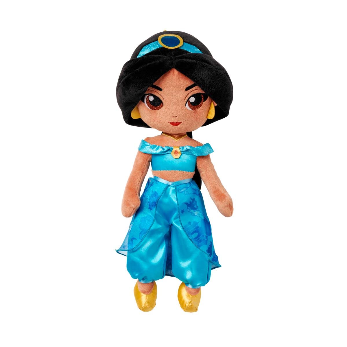 Disney Store Jasmine 14-inch plush with soft fabric for cozy hugs.