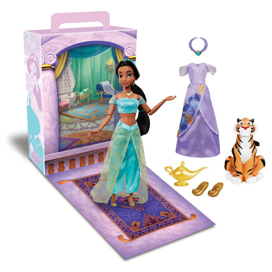 Disney Store Jasmine Story Doll in classic outfit, ideal for imaginative play and display.