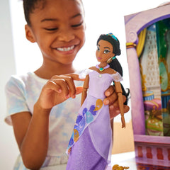 Disney Store Jasmine Story Doll includes lavender satin dress for alternate looks.