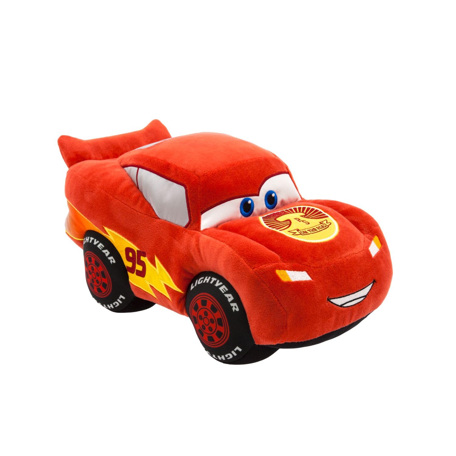 Disney Store Lightning McQueen plush with soft fabric for cozy cuddles.
