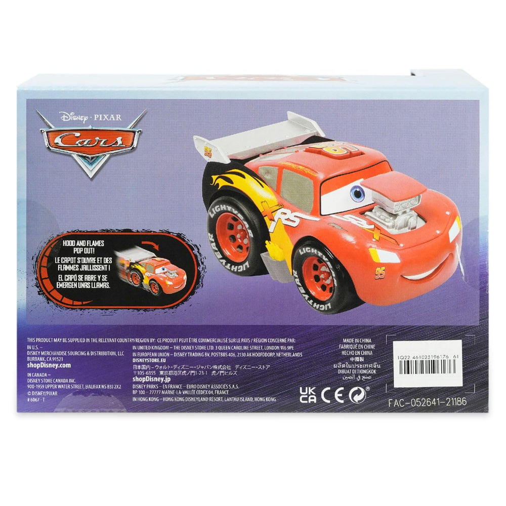 Lightning McQueen pullback toy with wheelie function for action-packed playtime