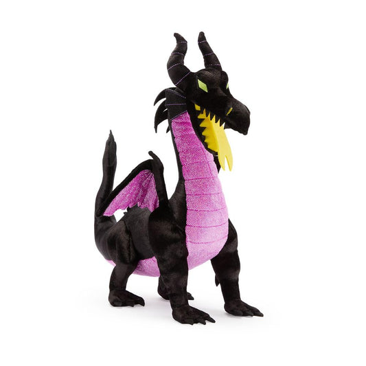 Maleficent dragon plush displays embroidered horns and soft texture for gentle play