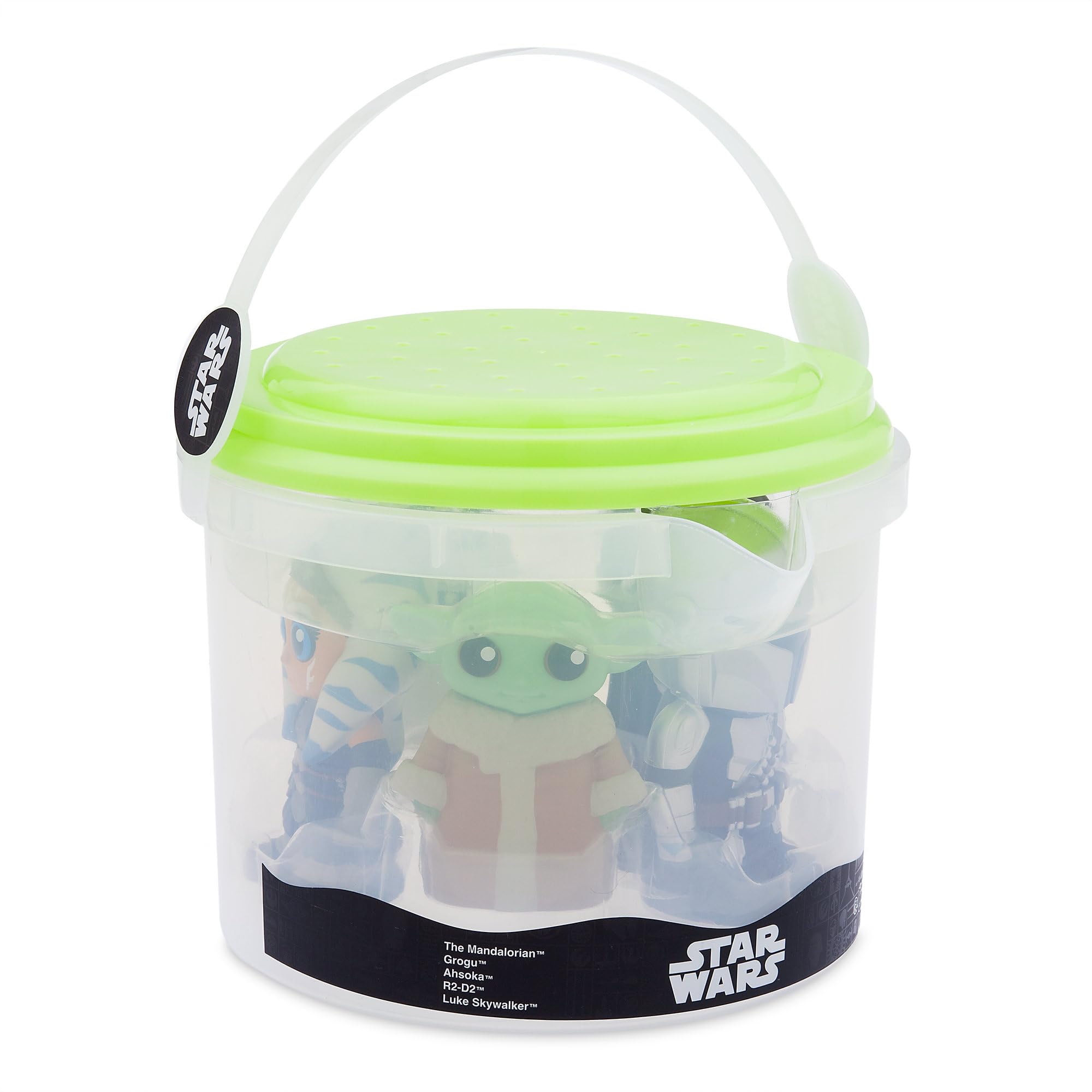 Disney Store Mandalorian bath set with pour spout lid enables easy rinsing during bath time.