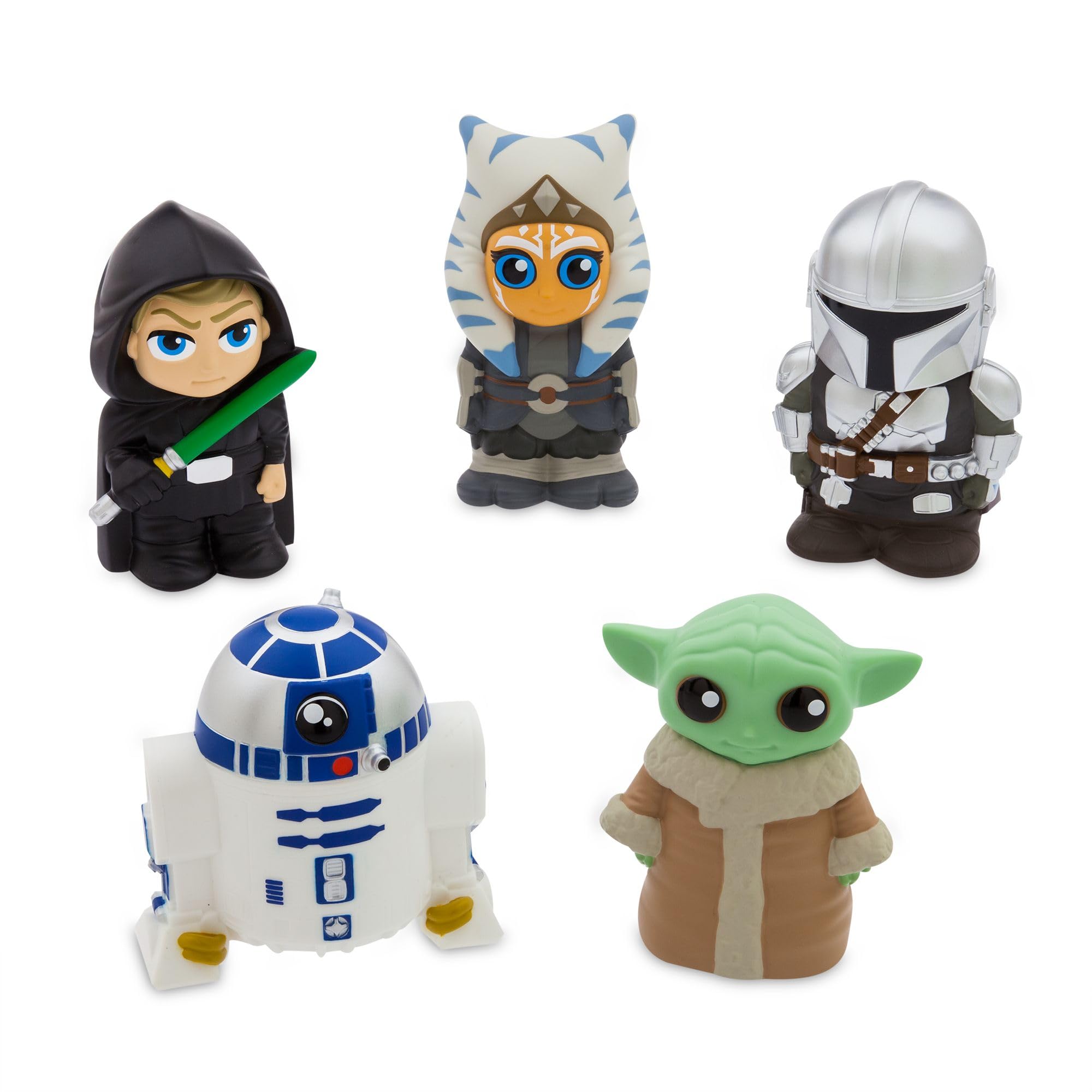 Disney Store Mandalorian bath set storage pail keeps toys organized after use.