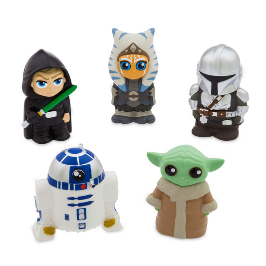 Disney Store Mandalorian bath set storage pail keeps toys organized after use.