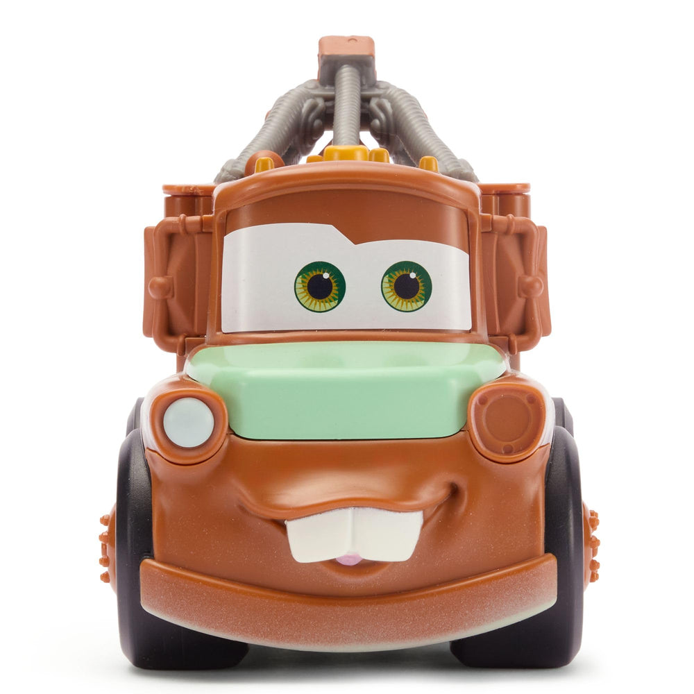 Disney Store Mater Push 'N' Go engine reveal action encourages imaginative play.