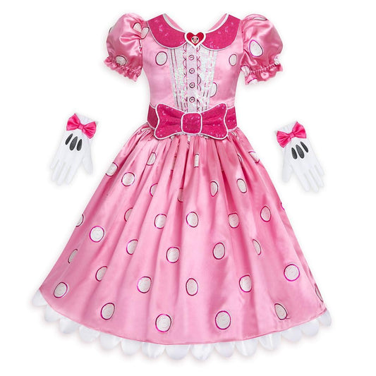 Disney Store Minnie Mouse Halloween dress in pink polka dots for festive dress-up fun