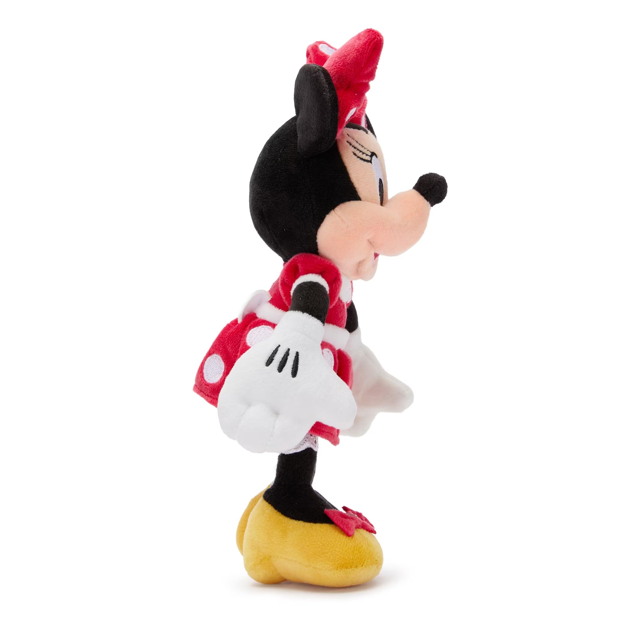 Classic red polka dot dress helps Minnie stand out on shelves or desks