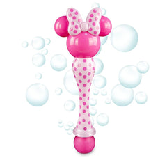 Disney Store Minnie Mouse light-up wand topper with bubbles for outdoor play and party fun.
