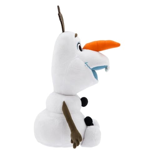 Disney Store Olaf teddy with satin tooth and felt twigs adds tactile, charming detail