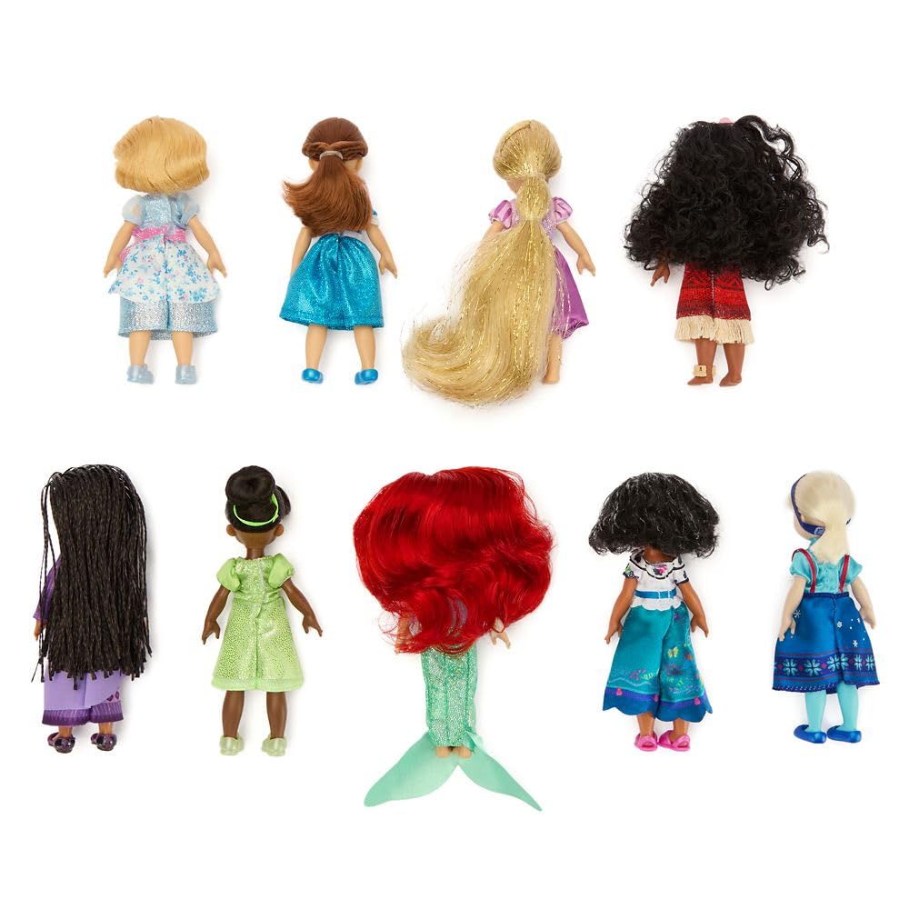 Disney Store Once Upon a Story nine-doll collection arranged for display and play.