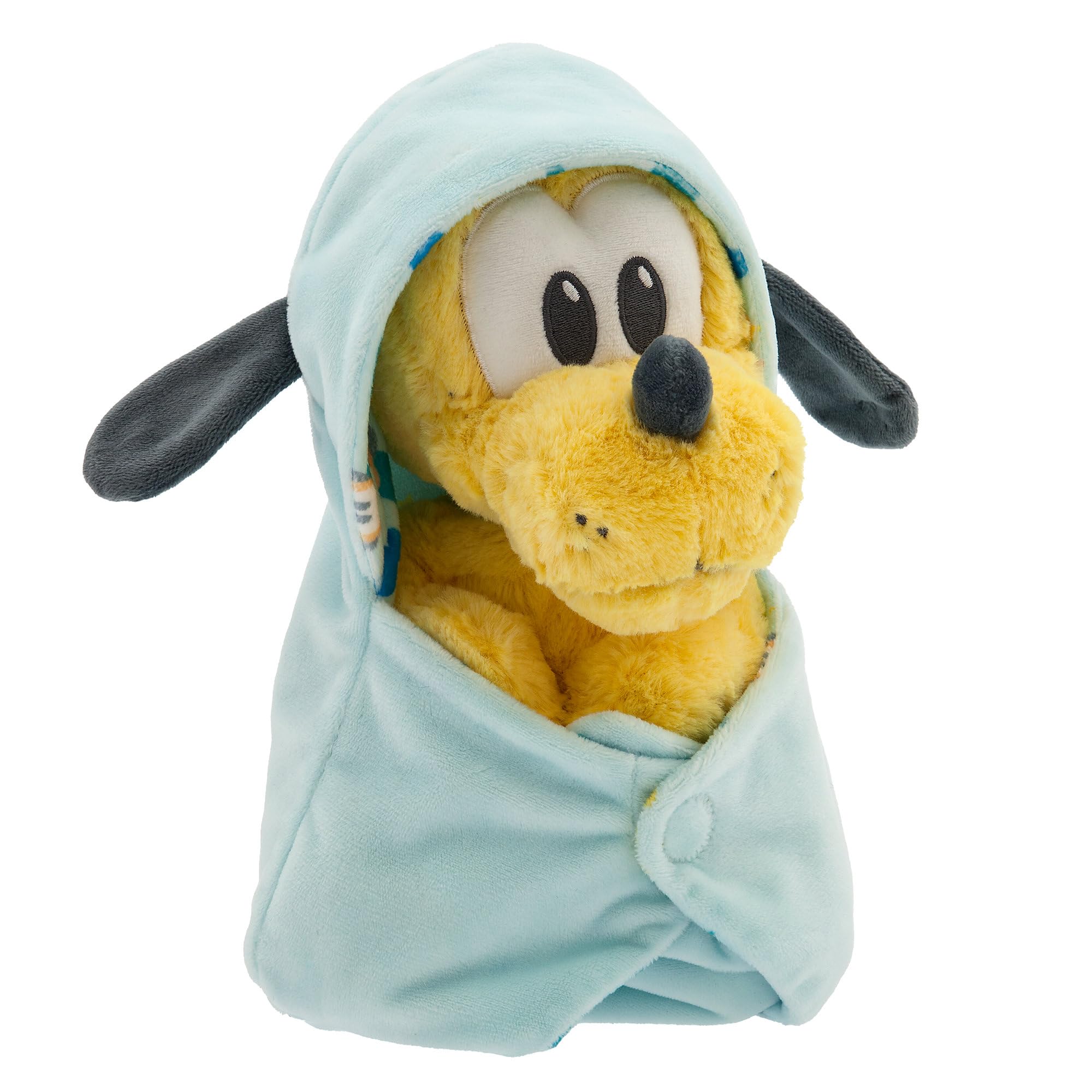 Disney Store Pluto plush packaging highlights a charming baby gift.
