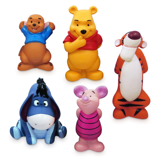 Disney Store Pooh bath set with five figures for imaginative water play.