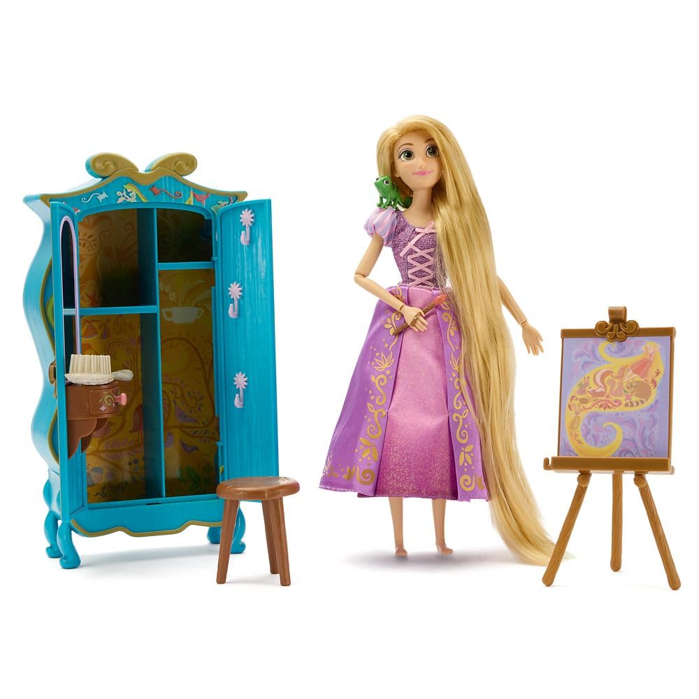 Disney Store Rapunzel doll in purple dress ready for imaginative play and storytelling.